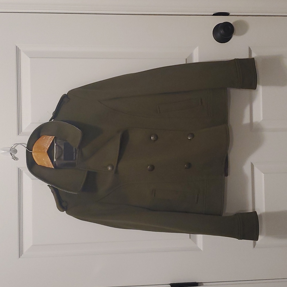 Banana Republic Olive Green Military Pea Coat Women's Small